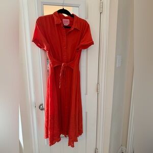 Kate Spade Red Midi Dress with Tie Waist